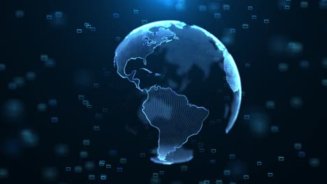 world map user icon file folder global communication and big data of cloud computing loop 4k