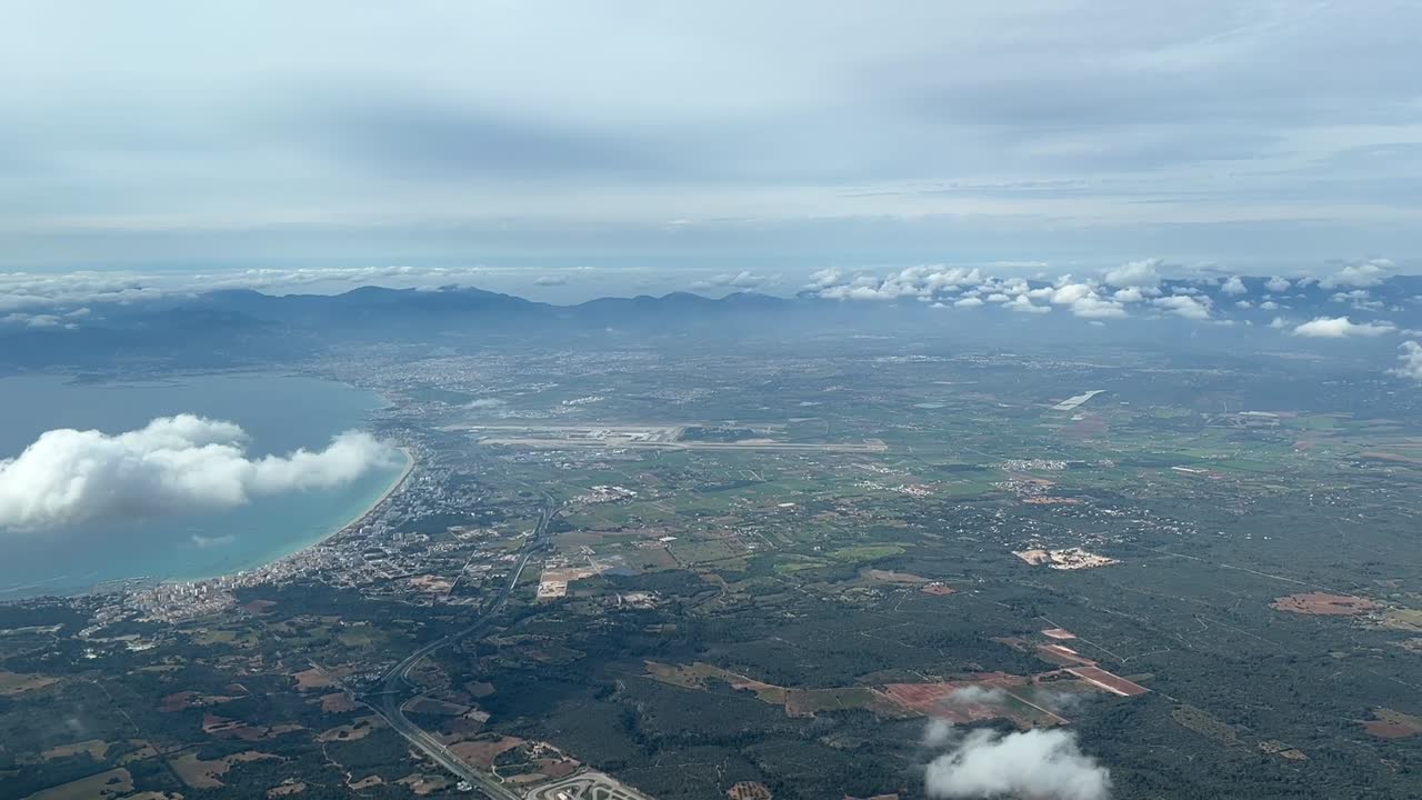 Aerial view of Palma de Mallorca’s Bay, Spain, Balearic Islands.