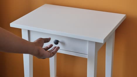 white nightstand with drawer