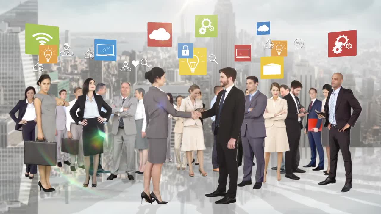 회의하는 사업 사람들의 그룹