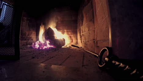 close up of time lapse of a fireplace