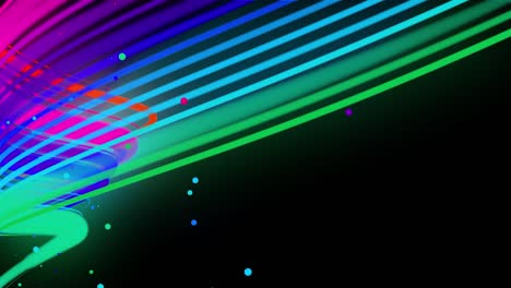 multi-colored neon lines sway in the air, smoothly oscillation and wave. lines color changes cyclically form running lights. 3d abstract looped 4k background, luma matte as alpha channel