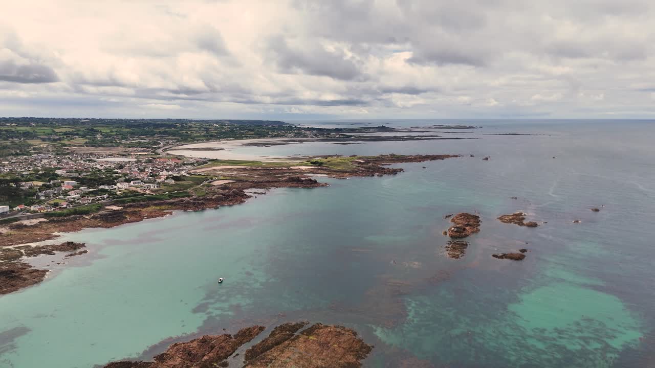 Aerial View of a Stunning Coastal Town