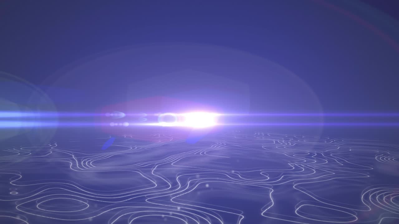 파란색 배경에 대한 지형 위에 빛나는 점