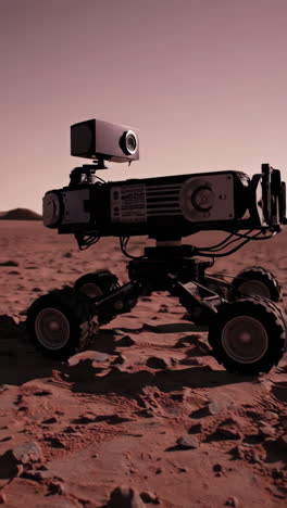 el rover de marte en la superficie marciana