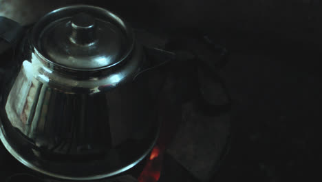 Black Kettle on a Fire