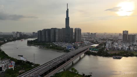 sunset on the tallest building in vietnam - landmark 81 | ho chi minh city