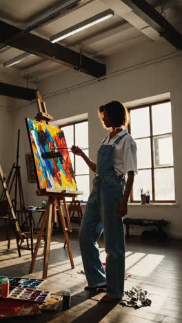 artist painting in a studio