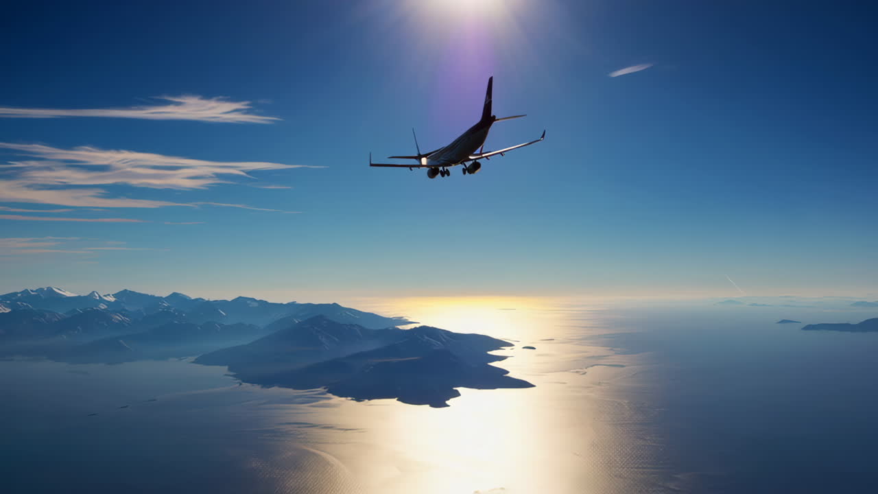 Airplane over Alaskan Islands