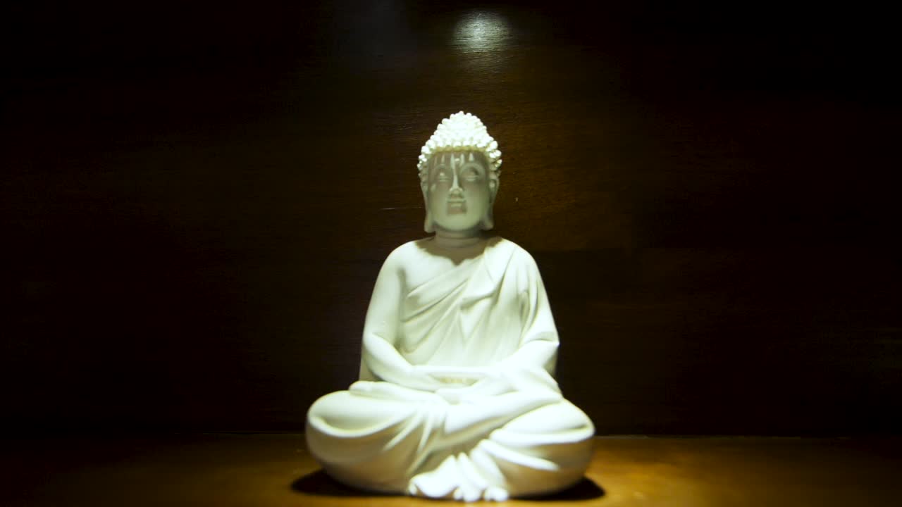 Zoom in shot of a buddha statue