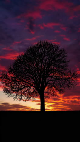 silhouette of a tree at sunset