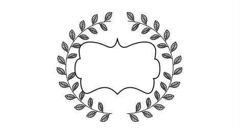 elegant frame with wreath video animation