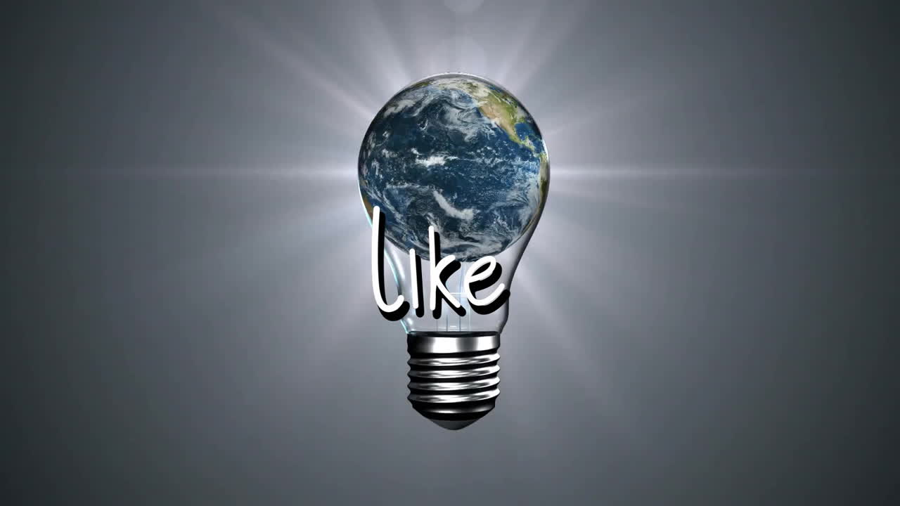 Animation of Earth inside light bulb symbolizing global ideas and innovation