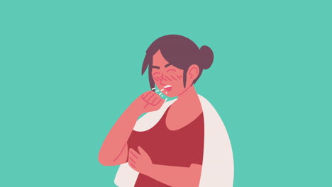 woman coughing