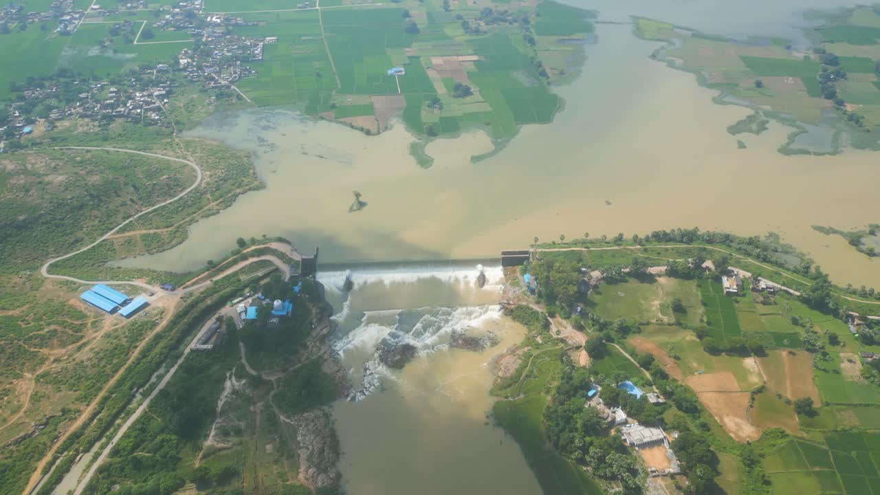 Waterfall Rajdari Devdari and Latif Shah Dam Aerial View
