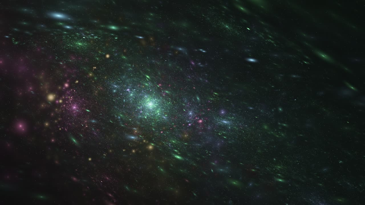 Multi colored stars moving closer