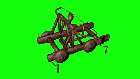 8 animations 3d wood catapult ancient weapon medieval war green screen chroma key