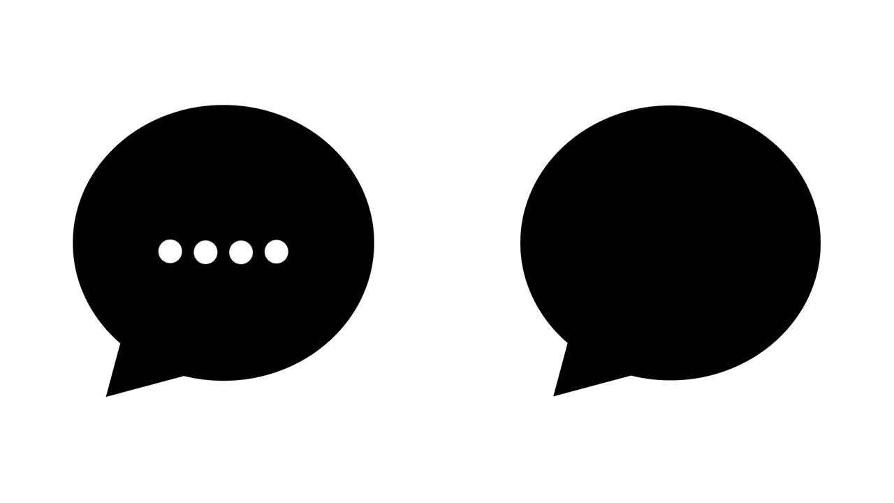 Speech bubbles, message clouds with circle loading bar animation on white background (Loop 4k)