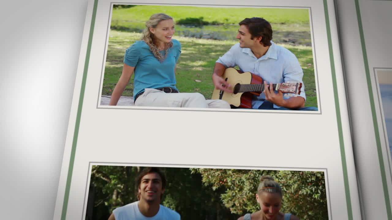 야외에서 커플의 비디오