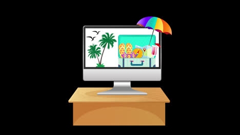 travel-animation-summer-vacations-Tourism-concept-essential-items-for-journey-with-Alpha-Channel.