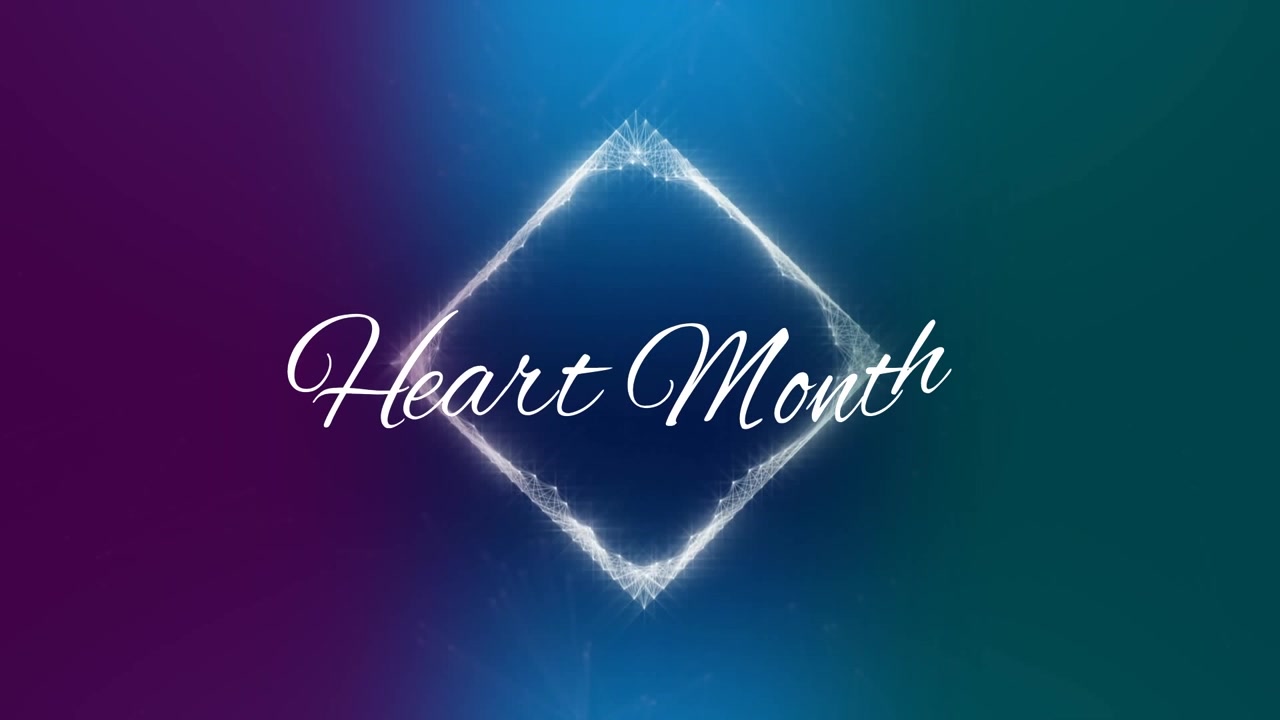 Animazione del testo "Mese del Cuore" su forme.