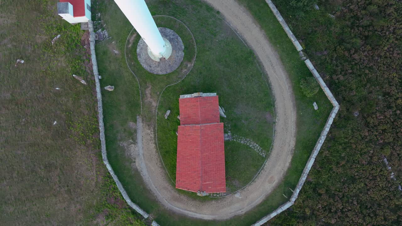 Overhead View Of Brantuas Tower And Medieval Church On The Hilltop In A Coru&ntilde;a, Spain