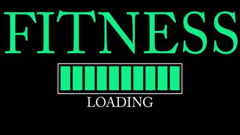 fitness text with loading, downloading, uploading bar indicator.