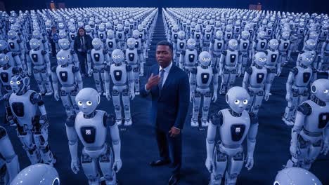 a human amidst a sea of robots: exploring the interaction between artificial intelligence and humanity at a cutting-edge technology presentation