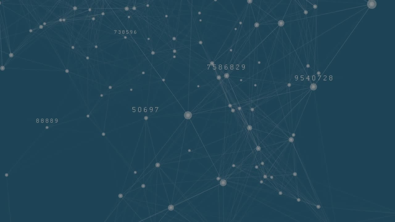Animation of network of connections with icons over black background