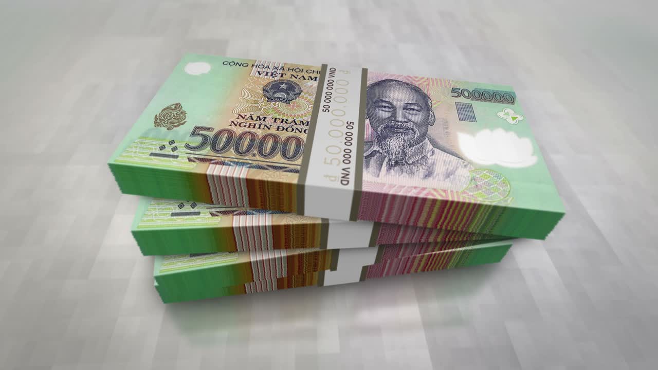 베트남 돈 지폐 어리 애니메이션