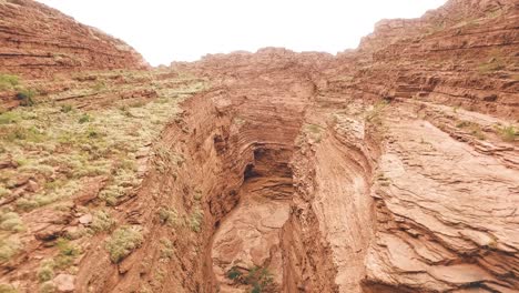 Aerial-View-Garganta-Del-Diablo-In-Quebrada-De-Las-Conchas,-Cafayate,-Salta,-Argentina