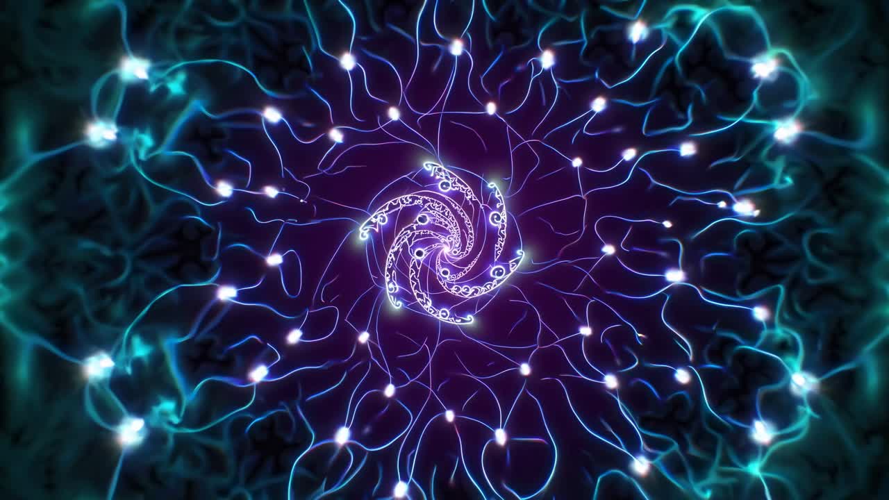 Abstract Glowing Spiral Art