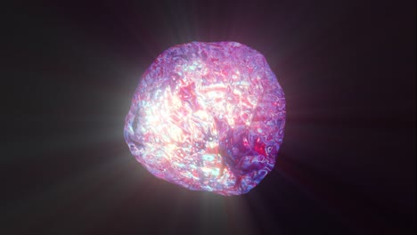 esfera líquida con rayos de luz animación en bucle abstracta