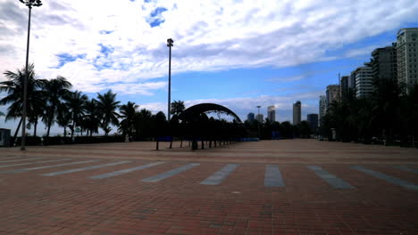 standing and looking at the beach in da nang. (vietnam)