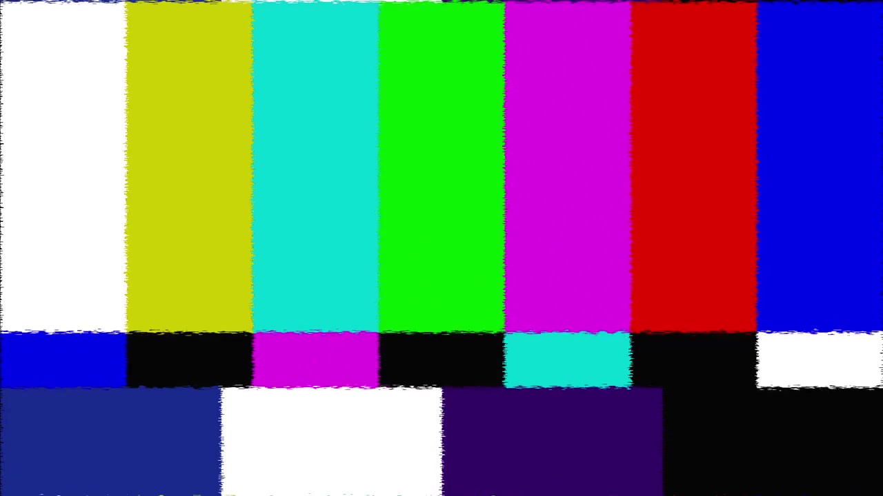 Television Test Pattern with Glitch and Signal Interference