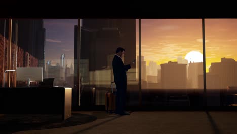 businessman at the airport lounge