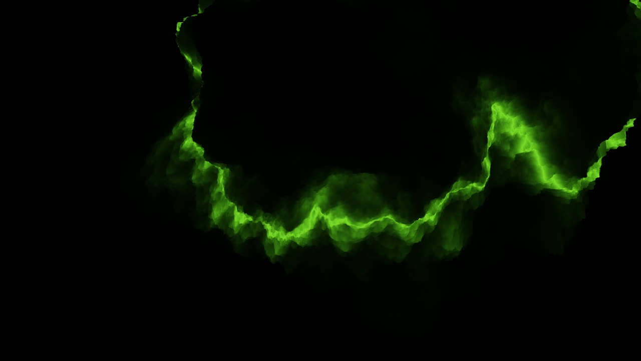 Thunderstorm sky with dark mystical green clouds