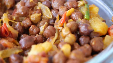 close up view of a delicious chickpea curry