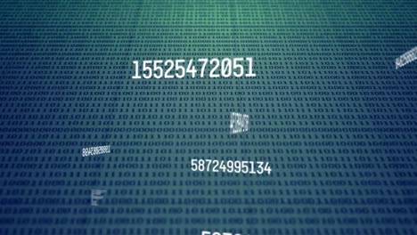 Animation of numbers changing data processing with binary coding