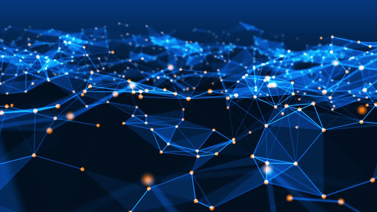 gráfico de movimiento de fondo abstracto poligonal azul, video de bucle sin costuras