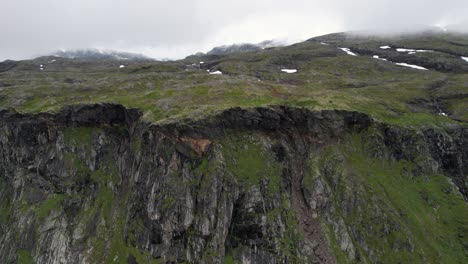 Beautiful-landscape-of-the-rocky-mountains-in-Norway-aerial-shot