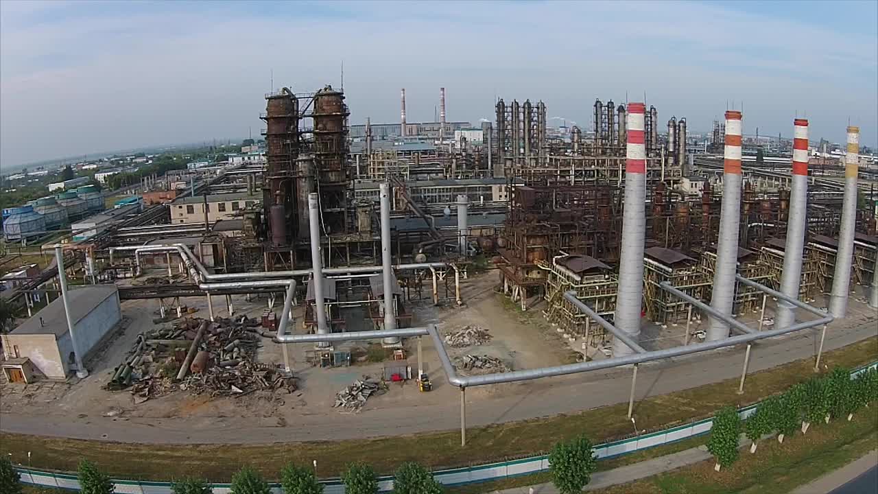 Aerial View of an Abandoned Industrial Plant