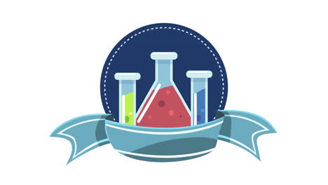 laboratory tubes test in ribbon frame animated