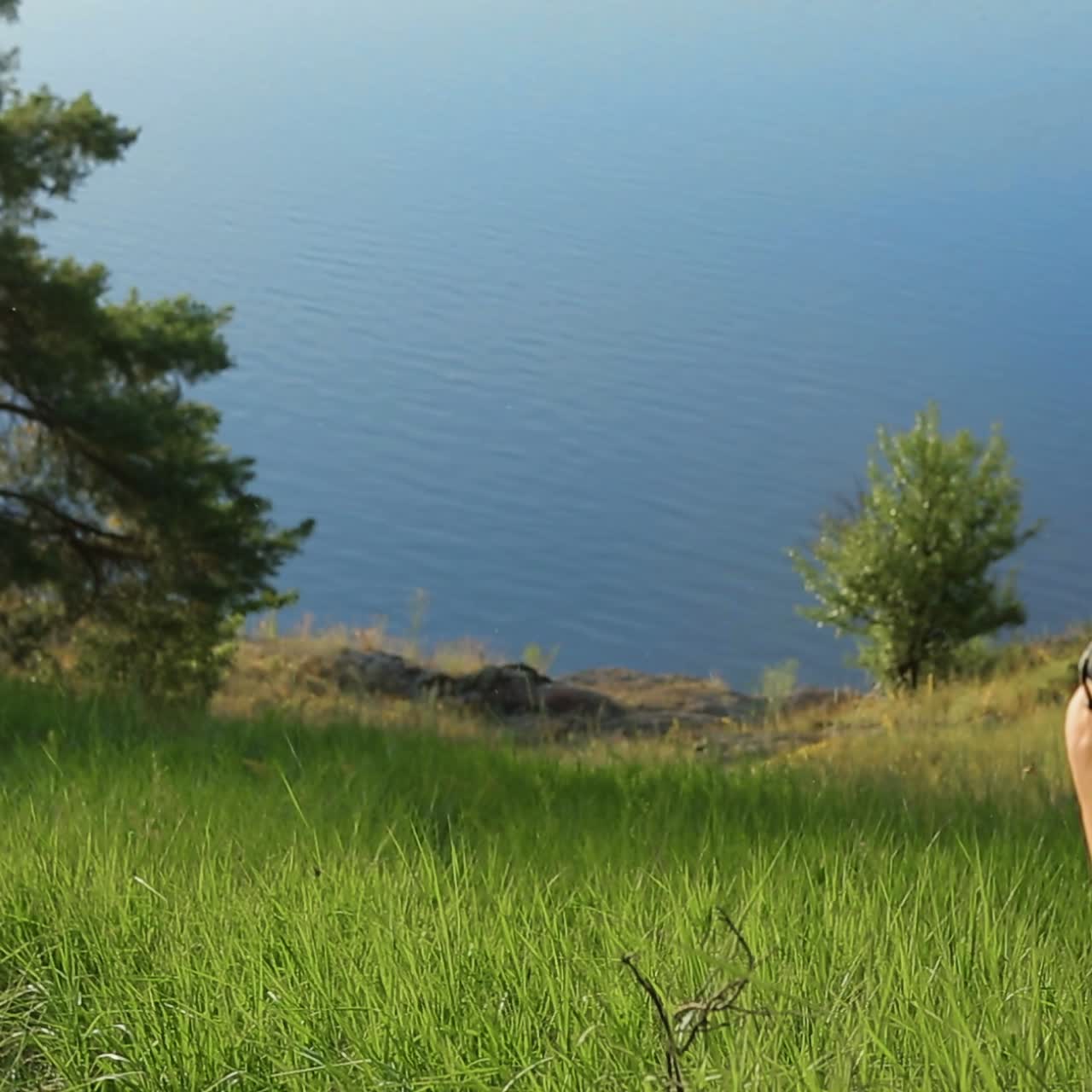 Hiker Walking On A Hill
