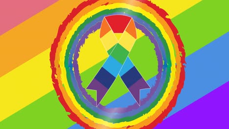 animación de la cinta del arco iris con rayas del arco iris