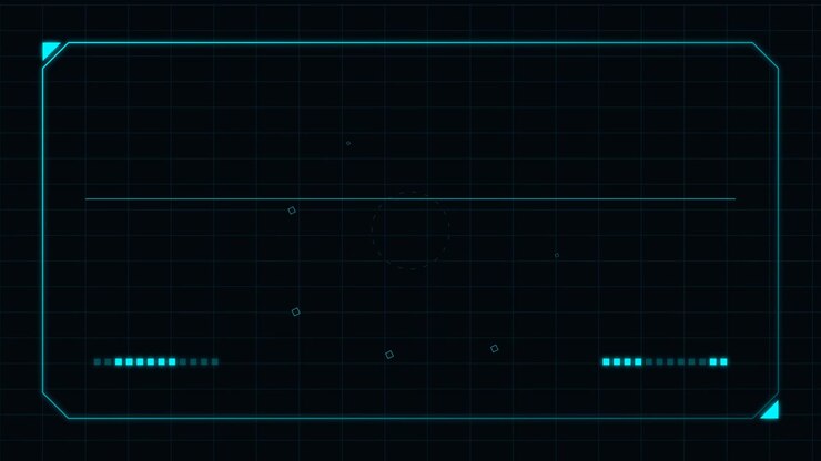 Futuristic Digital HUD Interface Overlay with Scanning Grid