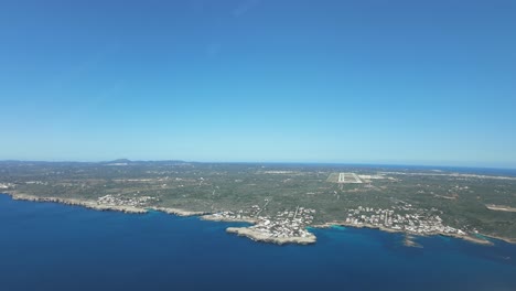 hyperlapse x5 pilot pov landing at menorca airport, balearic island, spain