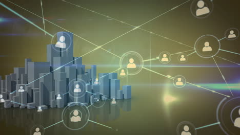network of connections moving
