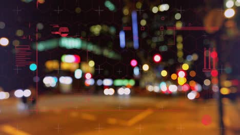 animación del procesamiento de datos sobre el paisaje urbano