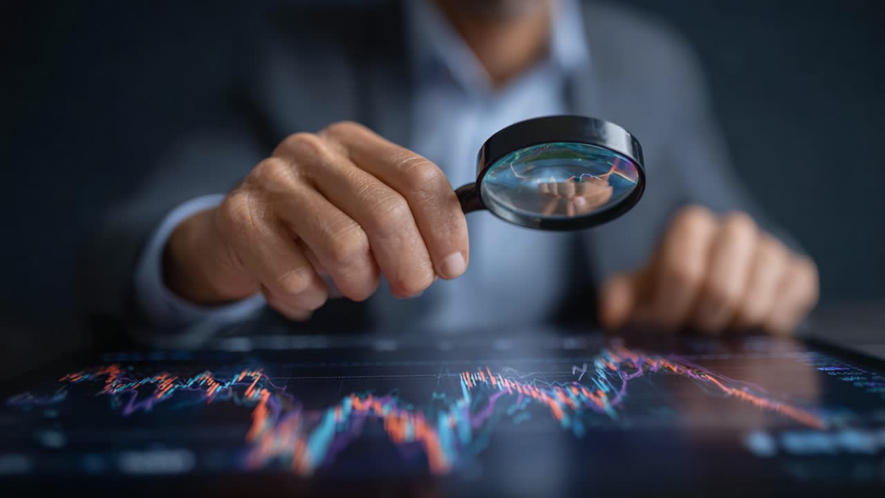 Analyzing Data Trends: A Close Look at Financial Graphs through a Magnifying Glass for Insightful Business Decision-Making